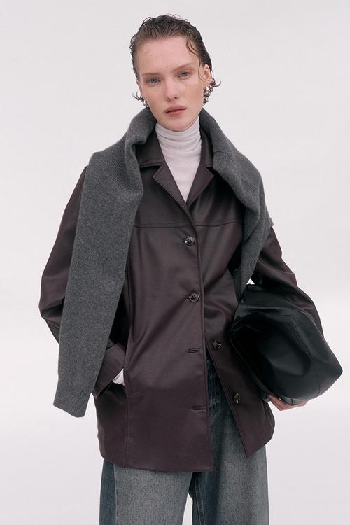 Coated jacket - burgundy