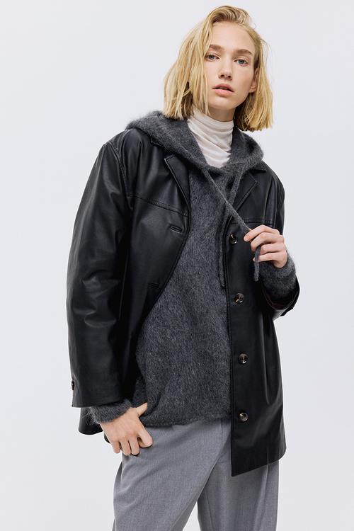 Coated jacket - black