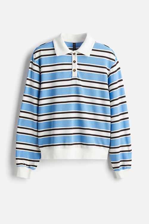 Polo shirt - white/striped 