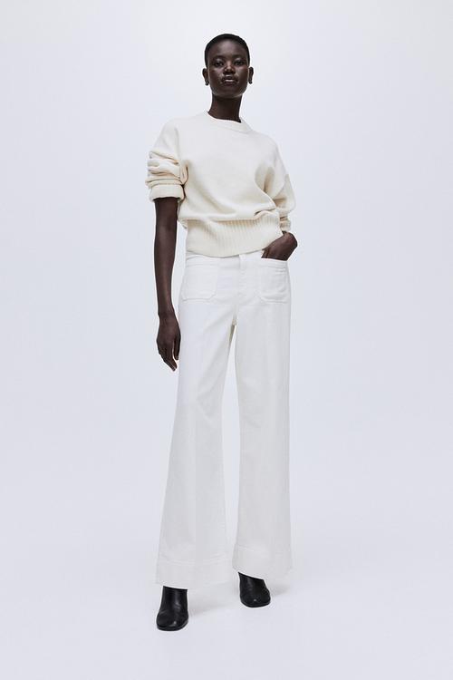 Wide high jeans - white