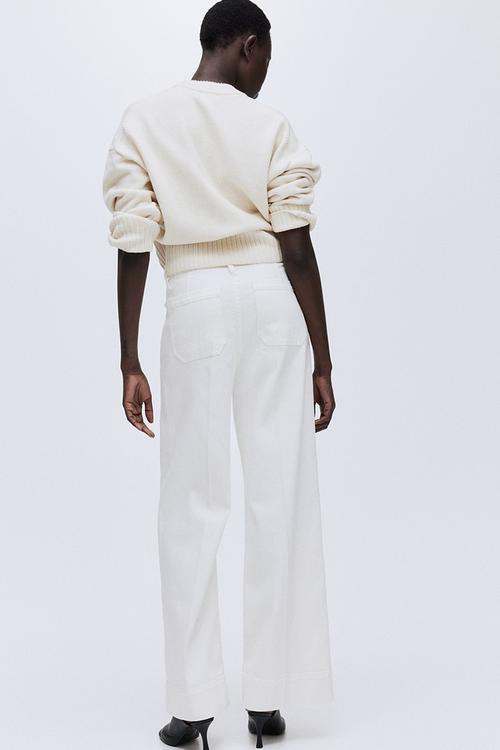 Wide high jeans - white