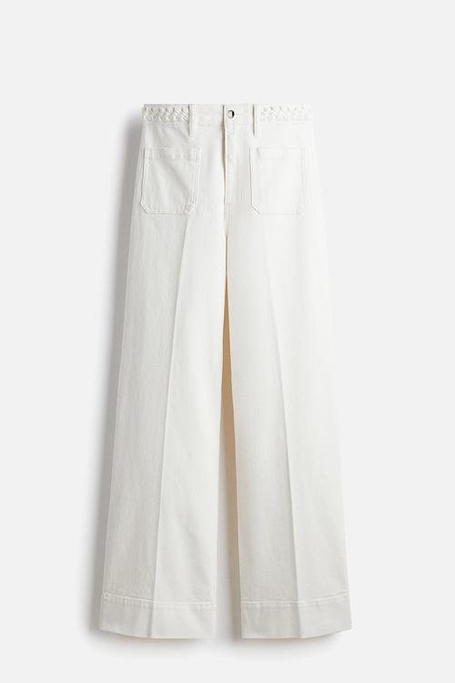 Wide high jeans - white