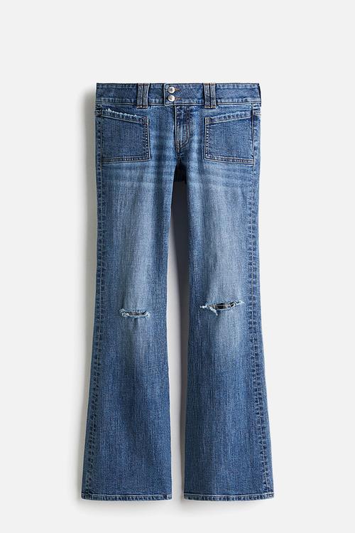 Flared low jeans - denim blue