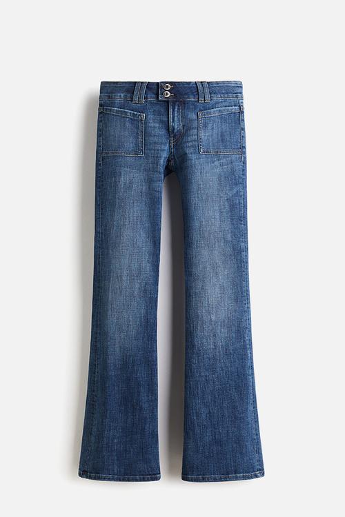 Flared low jeans - denim blue