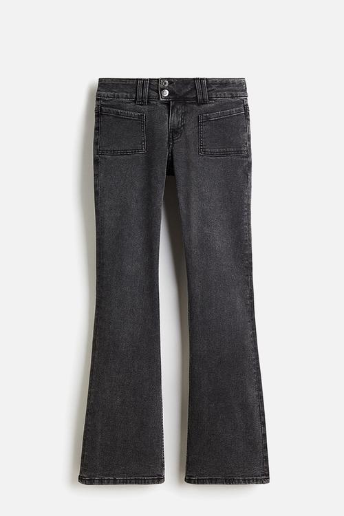 Flared low jeans - dark denim grey