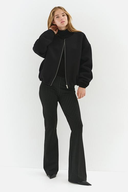 Scuba zip-through sweatshirt - black