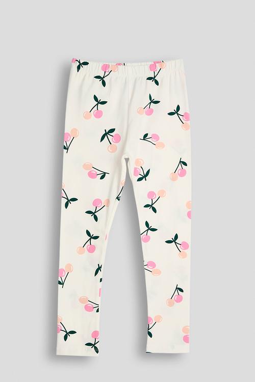 Leggings - cream/cherry aop