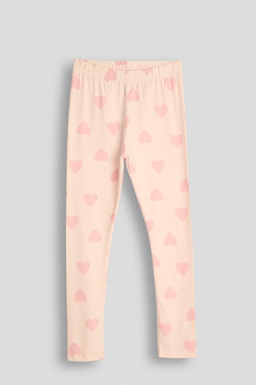 Leggings - light pink/heart aop