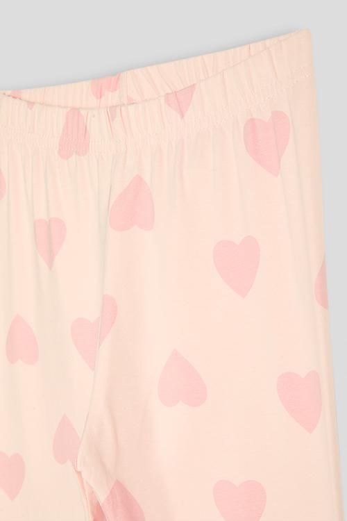 Leggings - light pink/heart aop