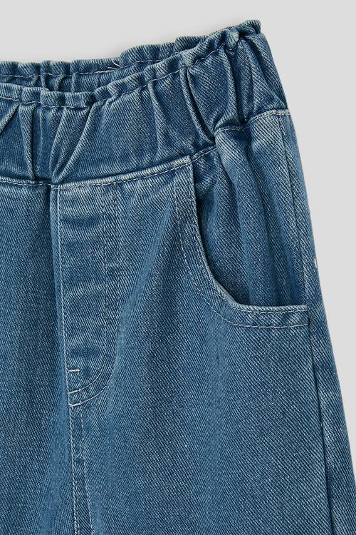 Frilled hem jeans - blue/hearts