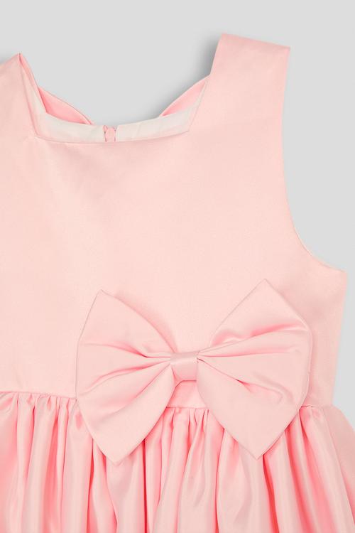 Occasion skater dress with bow - pink