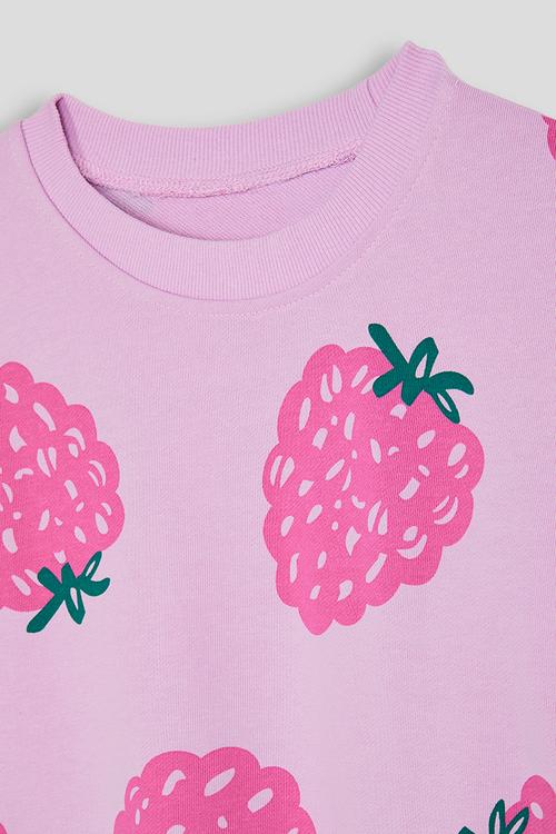 Sweat top - purple/strawberry/aop