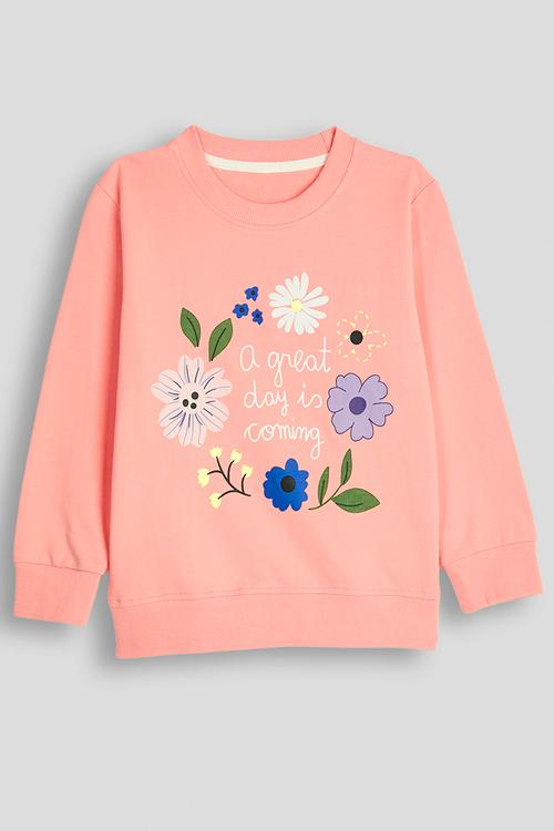 Slogan sweatshirt - pink/flowers