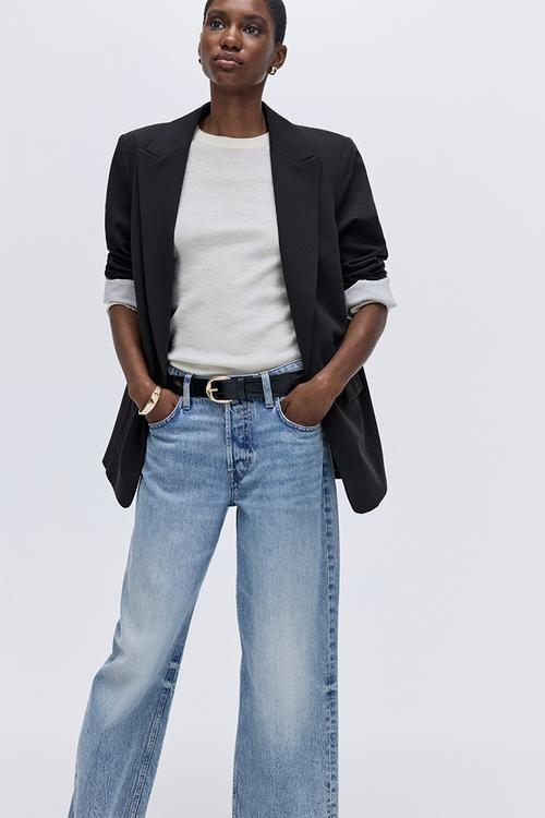 Throw-on blazer - black