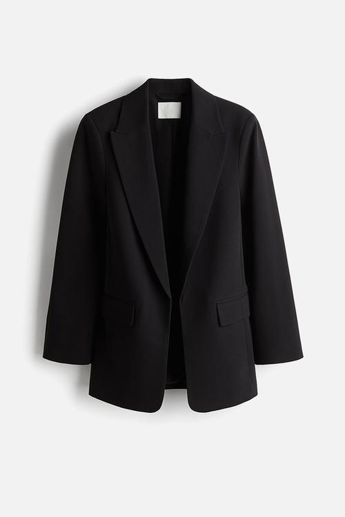 Throw-on blazer - black