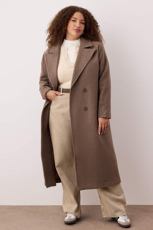 Plus Oversize Large Size Coat - Taupe