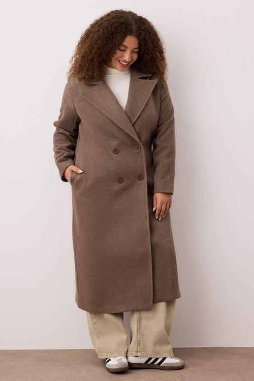 Plus Oversize Large Size Coat - Taupe