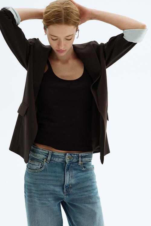 Throw-on blazer - brown