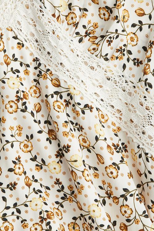 Lace-detail dress - white,multi