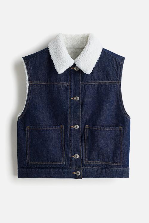 Double-faced denim gilet - blue