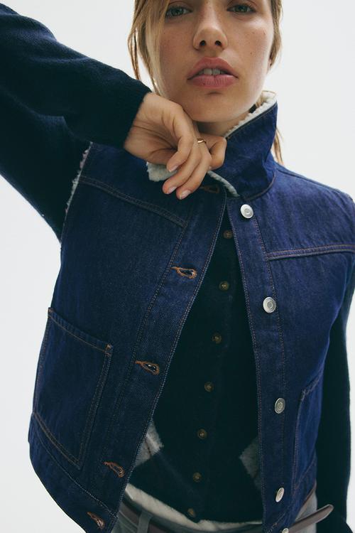 Double-faced denim gilet - blue