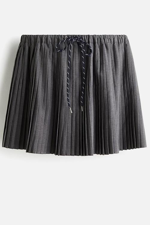 Pleated mini skirt - grey