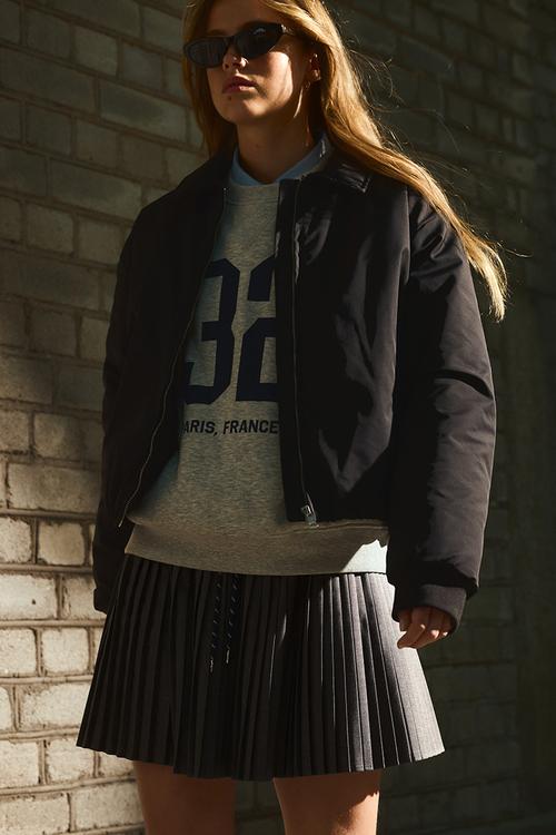 Pleated mini skirt - grey