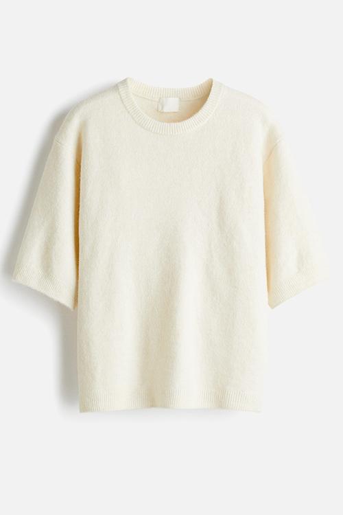 Knitted T-shirt - white