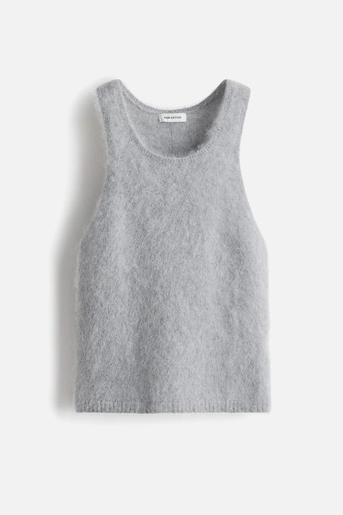 Mohair-blend vest top - light grey