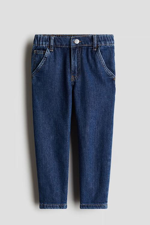 Loose-fit tapered jeans - dark denim blue