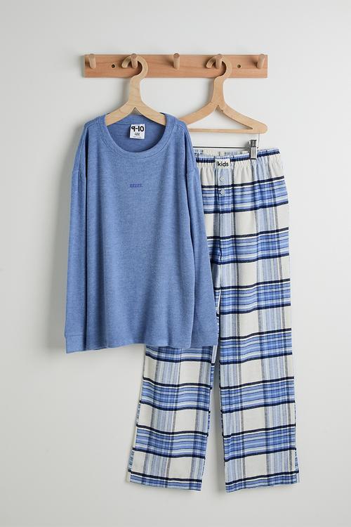 Cuddlecosy Long Sleeve Pyjama Top - Blue Bonnet Marle