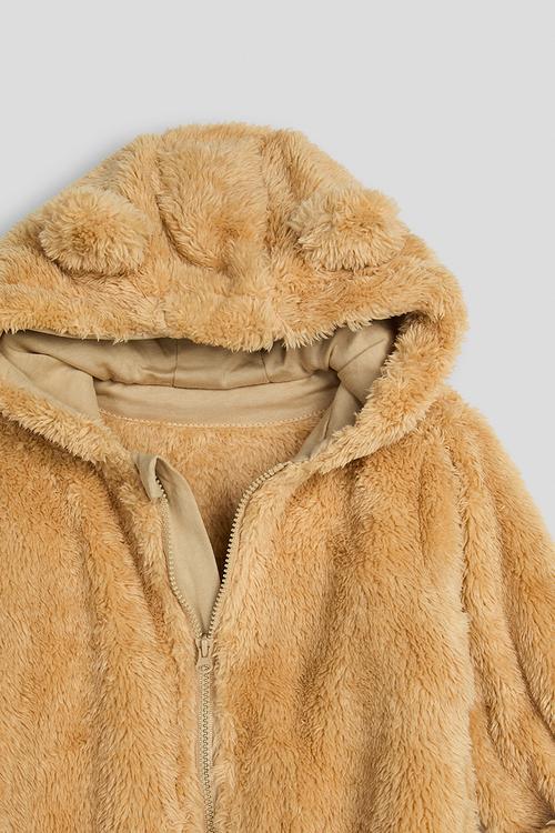 Teddy fleece onesie - goldenrod