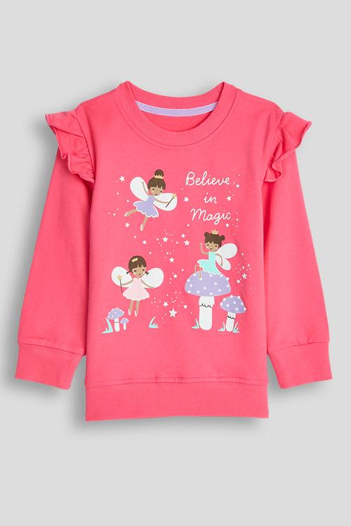 Fairies graphic and slogan sweatshirt - dark pink