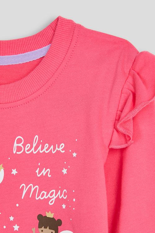 Fairies graphic and slogan sweatshirt - dark pink