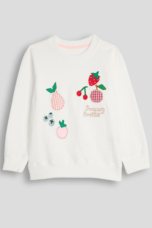 Fruit embroidered sweatshirt - white/multi