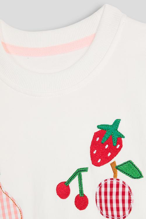 Fruit embroidered sweatshirt - white/multi