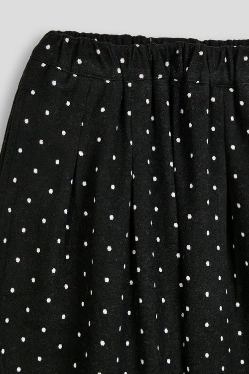Wide leg polka dot pants - black