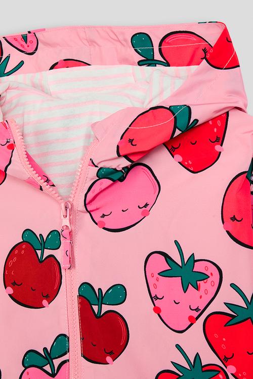 Hooded jacket - pink/strawberry aop