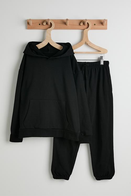 Hoodie & jogger - black