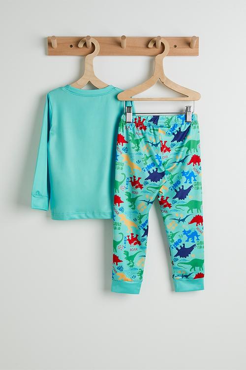 Long sleeve pj set - aqua blue/multi