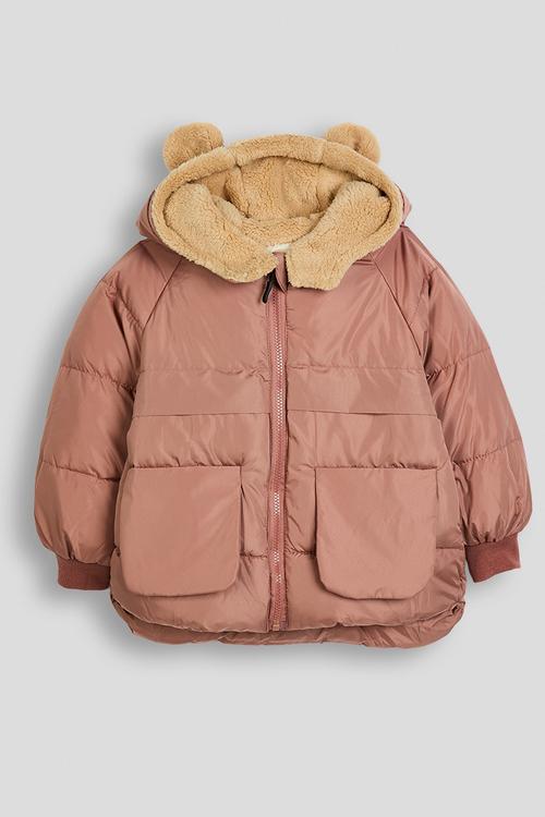 Animal ear puffer jacket - mauvelous pink