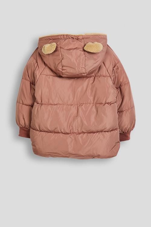 Animal ear puffer jacket - mauvelous pink