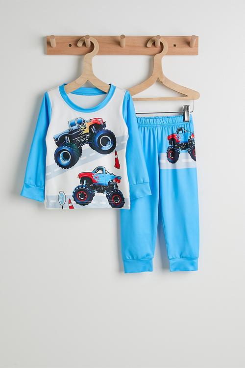 Long sleeve pj set - blue/white/multi