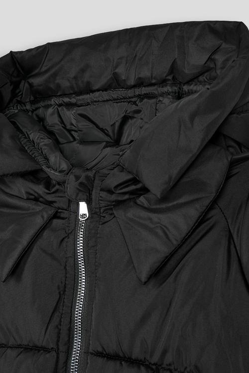 Hooded puffer jacket - black