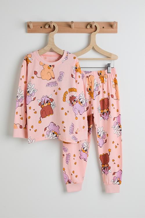 Pj set - pink/aop