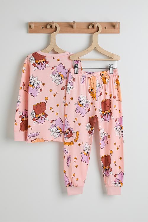 Pj set - pink/aop