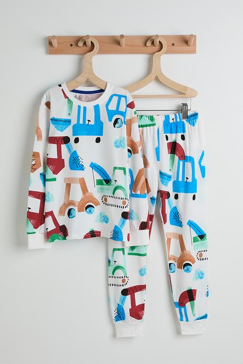 Cartoon fleet aop pj set - white/multi