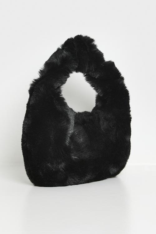 Mink plush bag - black