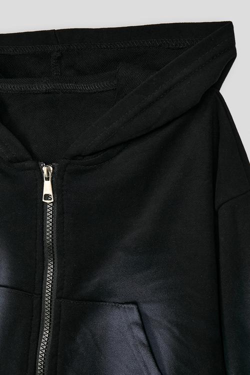 Spray painted crop hoodie - black