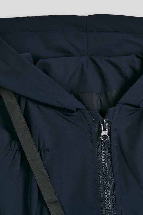 Hooded puffer jacket with matching crossbody bag - navy